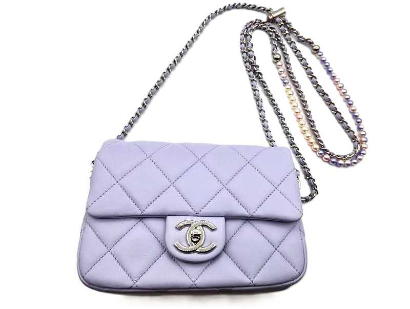 シャネル買取 ミニマトラッセ ラムスキンパープル